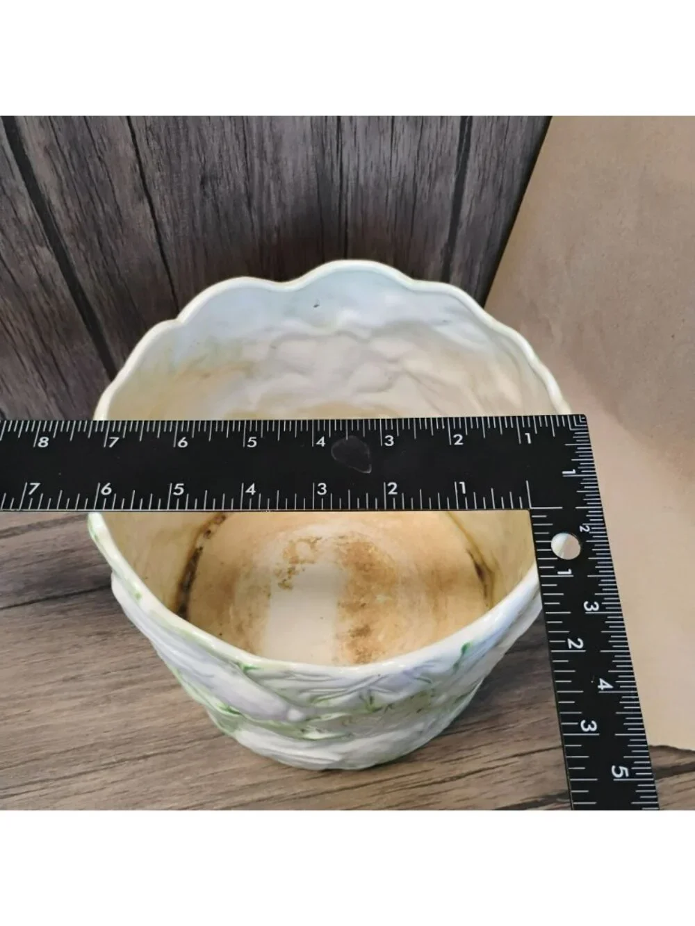 Vintage 1987 Haldon Group Rabbit Cabbage Leaf Planter Cachepot Japan Ceramic